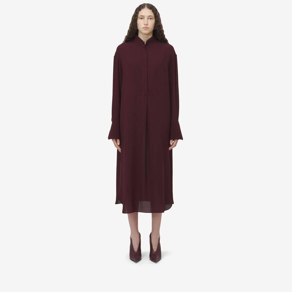 ALEXANDER MCQUEEN - Georgette Shirt Dress - Item 813726QBAAF5006